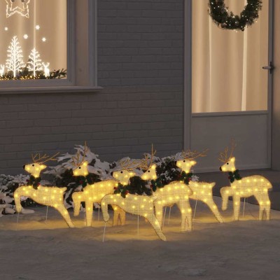 LED deer 6 pcs Gold fabric