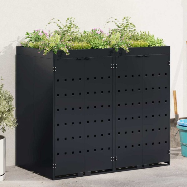 Wheel container storage 2 containers Black