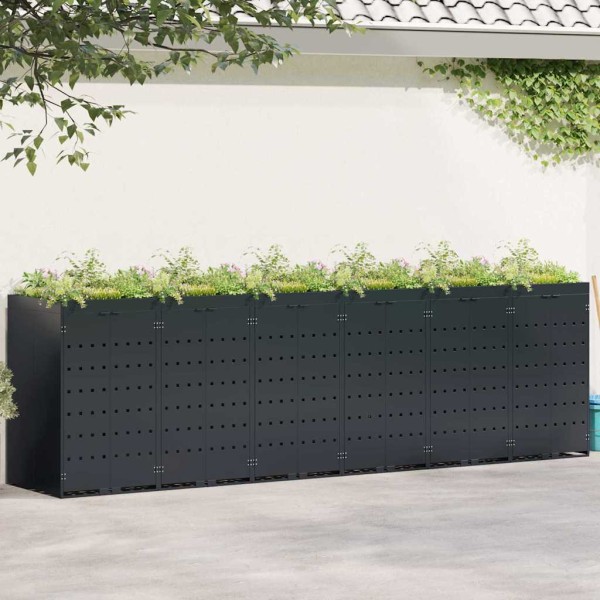 Wheel container storage 6 containers Black
