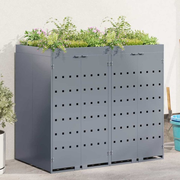 Wheel container storage 2 containers Light grey