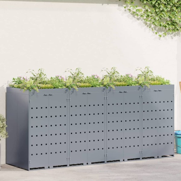 Wheel container storage 4 containers Light grey