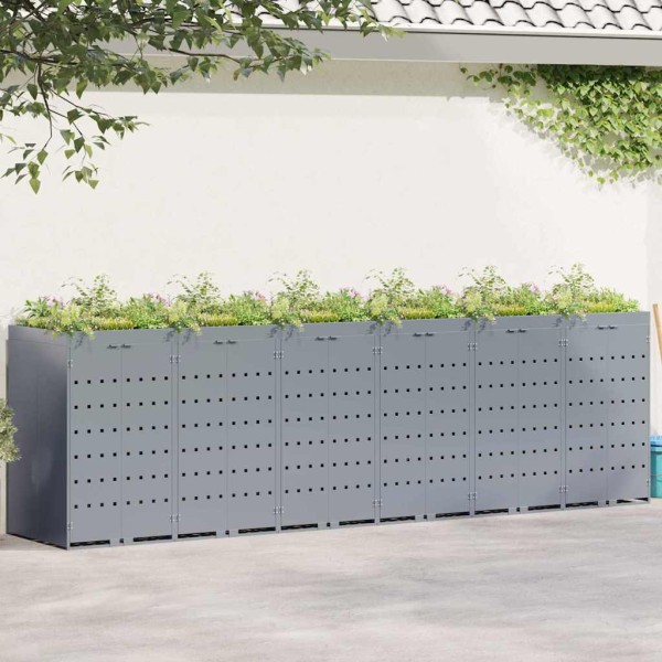 Wheel container storage 6 containers Light grey