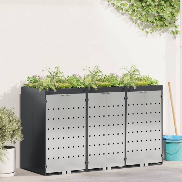 Wheel container storage 3 containers 340 x 77.5 x 115.5 cm