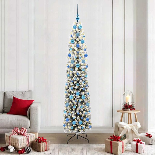Artificial Christmas tree Green 210 cm PVC, steel and plastic