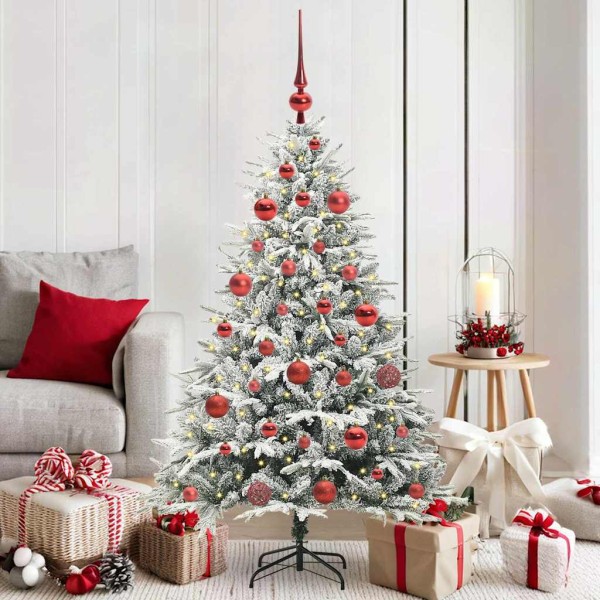 Artificial prelit Christmas tree with a set of balls