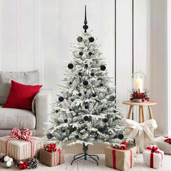 Artificial prelit Christmas tree with a set of balls