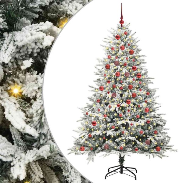 Artificial prelit Christmas tree with a set of balls