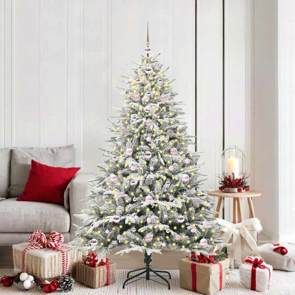Artificial prelit Christmas tree with a set of balls