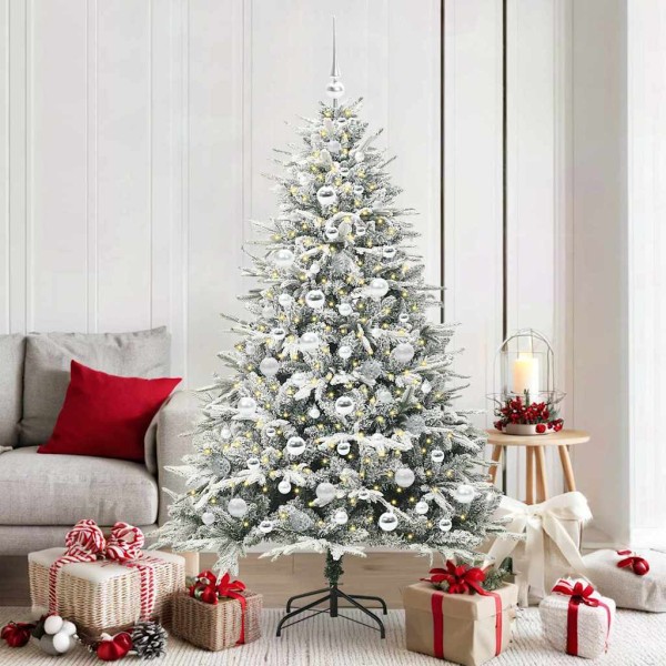 Artificial prelit Christmas tree with a set of balls