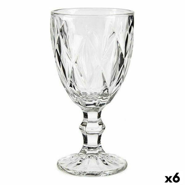 Wine glass Vivalto R-00817DL/BHA6 Transparent Glass 330 ml Diamond (6 Units)