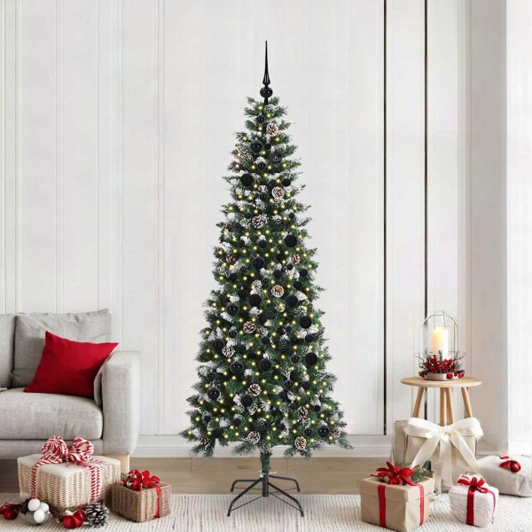 Artificial Christmas tree Green 210 cm PVC, plastic and steel