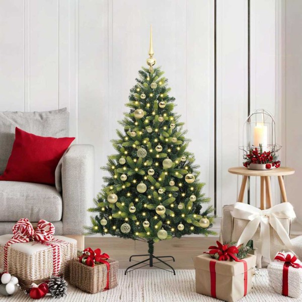 Artificial folded Christmas tree with 150 LED bulbs 120 cm