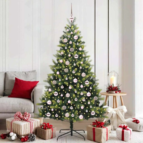 Artificial folded Christmas tree with 300 LED Green 180 cm