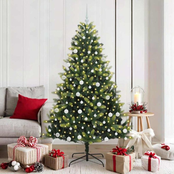 Artificial folded Christmas tree with 300 LED Green 180 cm