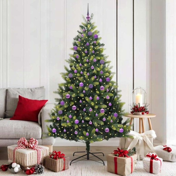 Artificial folded Christmas tree with 300 LED Green 180 cm