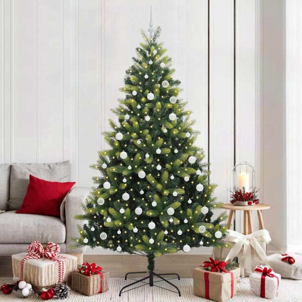 Artificial folded Christmas tree with 300 LED Green 210 cm