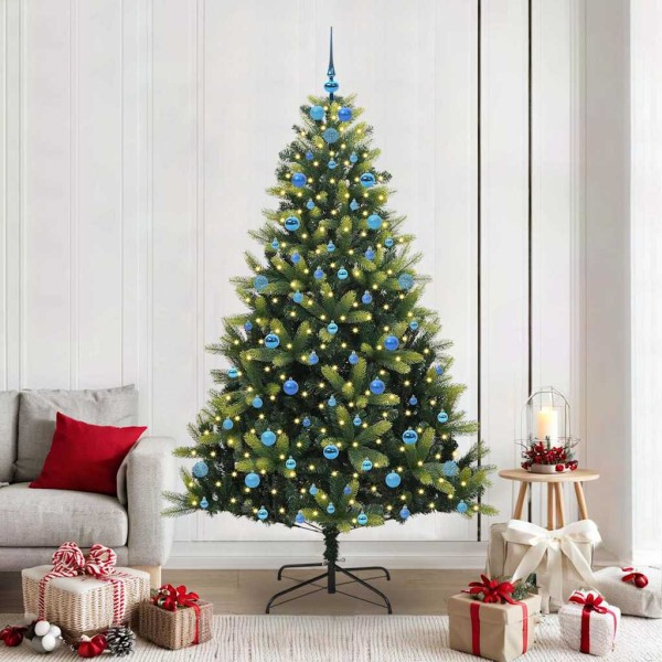Artificial folded Christmas tree with 300 LED Green 210 cm