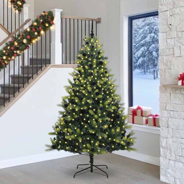 Artificial folded Christmas tree with 300 LED Green 240 cm