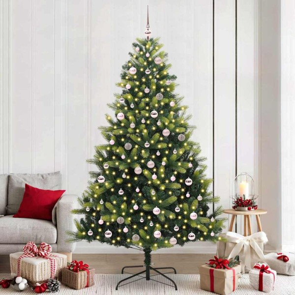 Artificial folded Christmas tree with 300 LED Green 240 cm