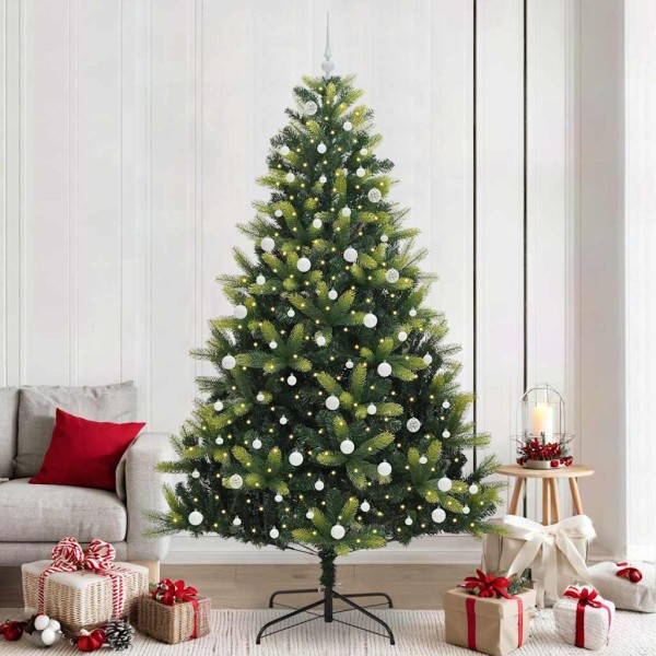 Artificial folded Christmas tree with 300 LED Green 240 cm