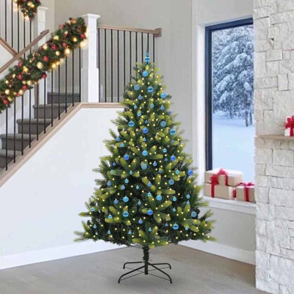 Artificial folded Christmas tree with 300 LED Green 240 cm