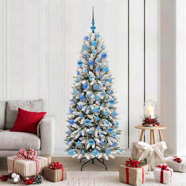 Artificial Christmas tree with 300 LED s stand White 180 cm