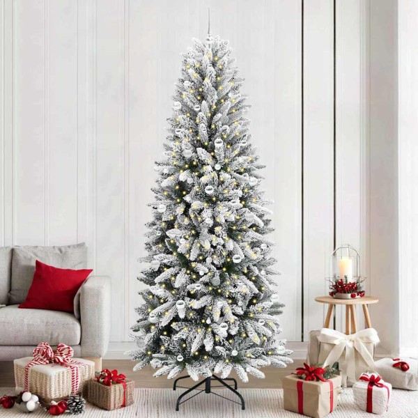 Artificial Christmas tree with 300 LED s stand White 240 cm