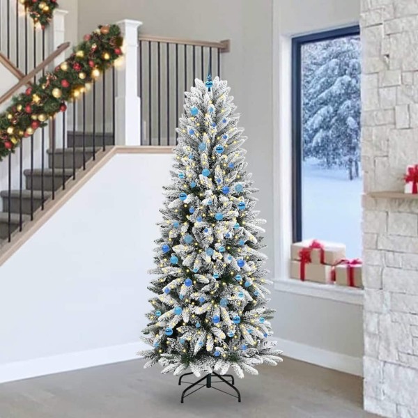 Artificial Christmas tree with 300 LED s stand White 240 cm