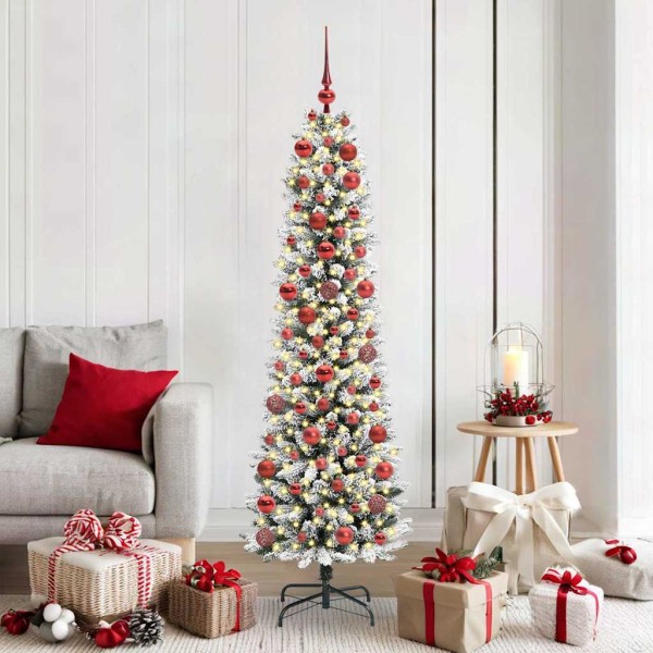 Artificial Christmas tree White 180 cm PVC and Metals and Plastic