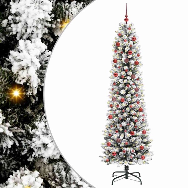 Artificial Christmas tree White 210 cm PVC and Metals and Plastic
