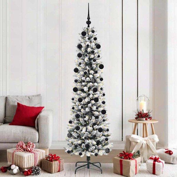Artificial Christmas tree White 210 cm PVC and Metals and Plastic