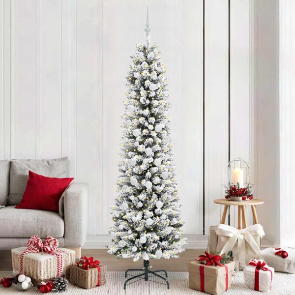 Artificial Christmas tree White 210 cm PVC and Metals and Plastic