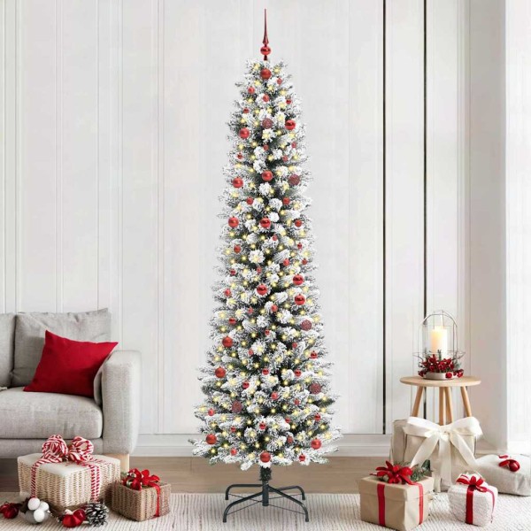 Artificial Christmas tree White 240 cm PVC and Metals and Plastic