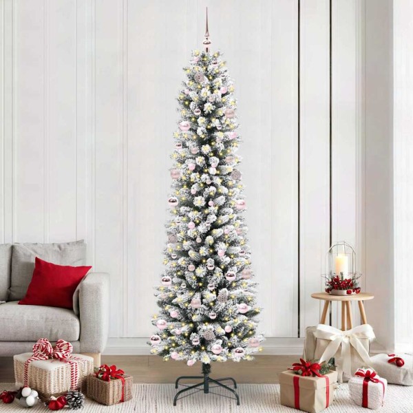 Artificial Christmas tree White 240 cm PVC and Metals and Plastic