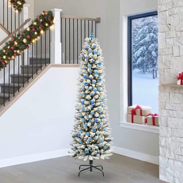 Artificial Christmas tree White 240 cm PVC and Metals and Plastic