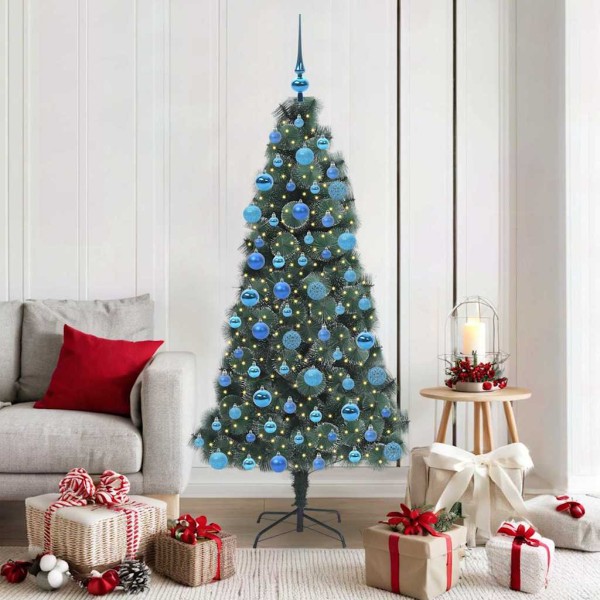 Artificial prelit Christmas tree with a set of balls