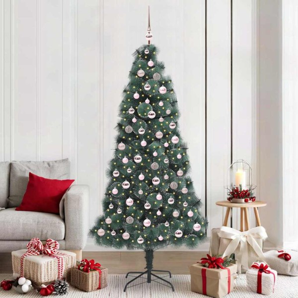 Artificial prelit Christmas tree with a set of balls
