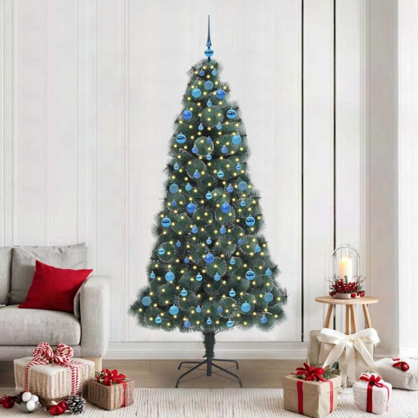 Artificial prelit Christmas tree with a set of balls