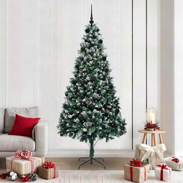 Artificial Christmas tree Green 210 cm PVC and Steel and Plastic