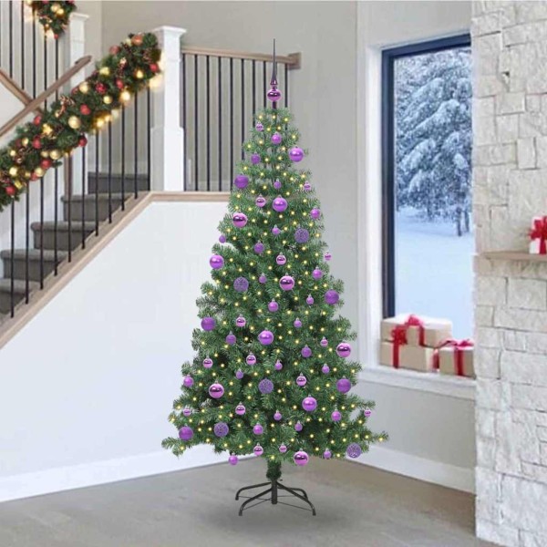 Christmas tree with 300 LED s stand Green 240 cm PVC