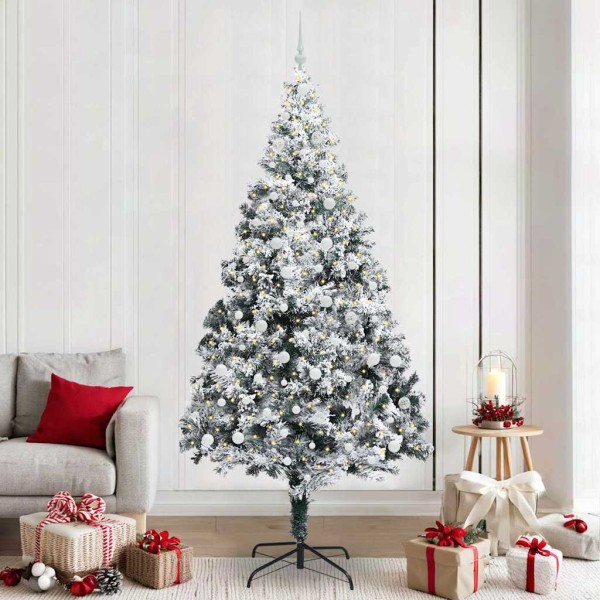Artificial Christmas tree White 240 cm PVC and Steel and Plastic