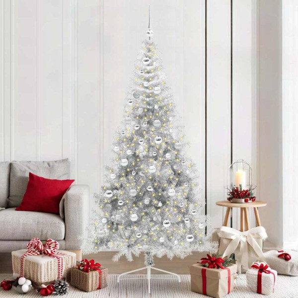 Artificial anti-festive Christmas tree with light Silver 210 cm PET
