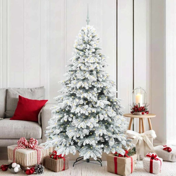 Artificial Christmas tree with 300 LED White 180 cm PE and PVC