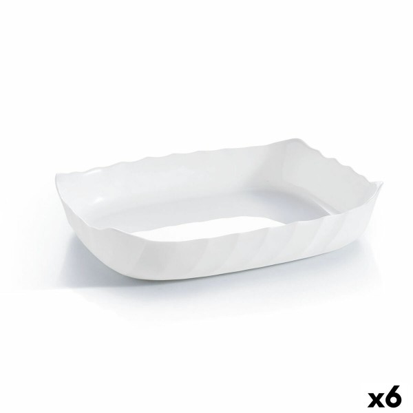 Serviravimo Lėkštė Luminarc Smart Cuisine Stačiakampis Balta stiklas 29 x 30 cm (6 vnt.)