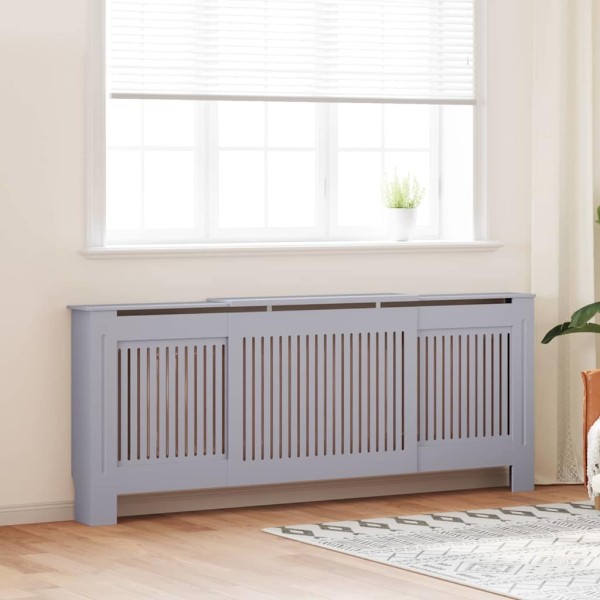Radiator cover 2 pcs Grey 205 x 20,5 x 81,5cm