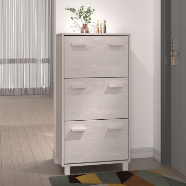 Shoe cabinet HAMAR, white, 59,5x35x117cm, pine array