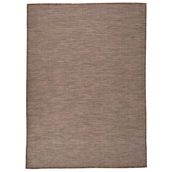 Outdoor mat, brown, 200x280cm, flat plaiting