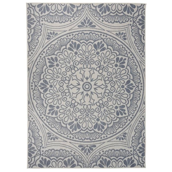 Outdoor mat, blue, 200x280cm, flat plaiting
