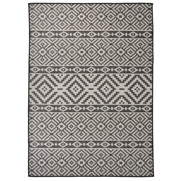 Outdoor mat, black, 200x280cm, flat plaiting