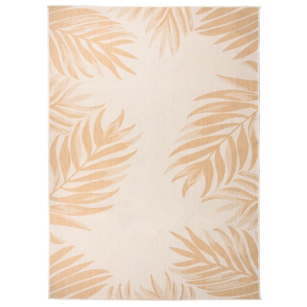 Outdoor mat, 200x280cm, flat plaiting, with leaves